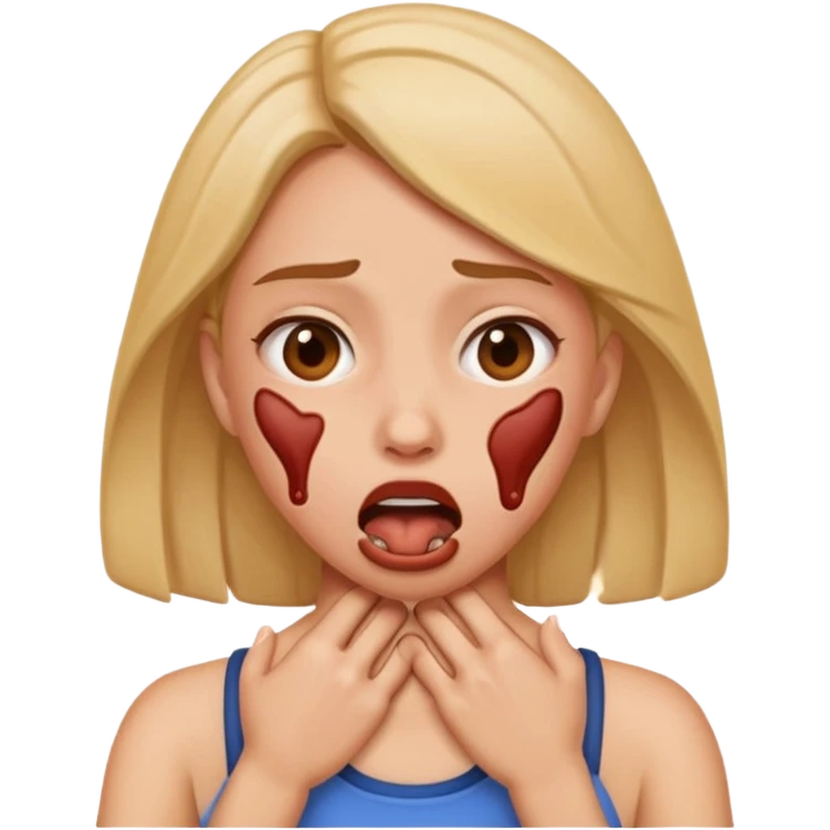 Woman self choking emoji