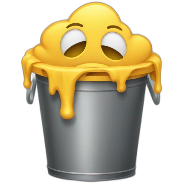 Sad wastebucket  emoji