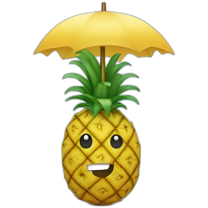 pineapple cut with straw and umbrella emoji