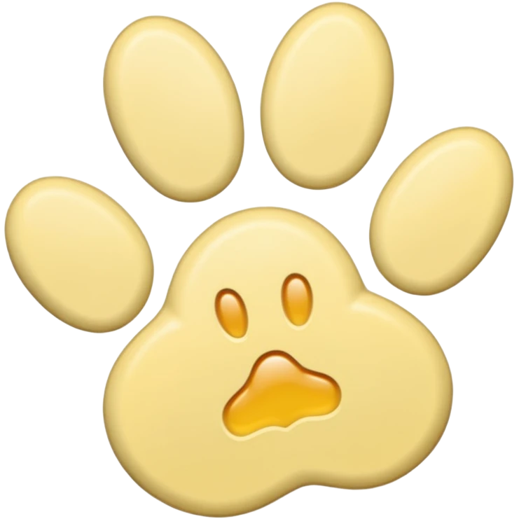 a pastel yellow pawprint emoji