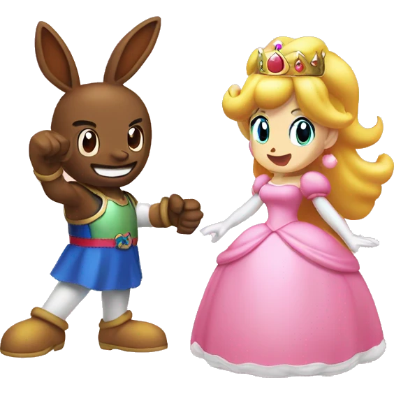 Nabbit and Princess Peach emoji