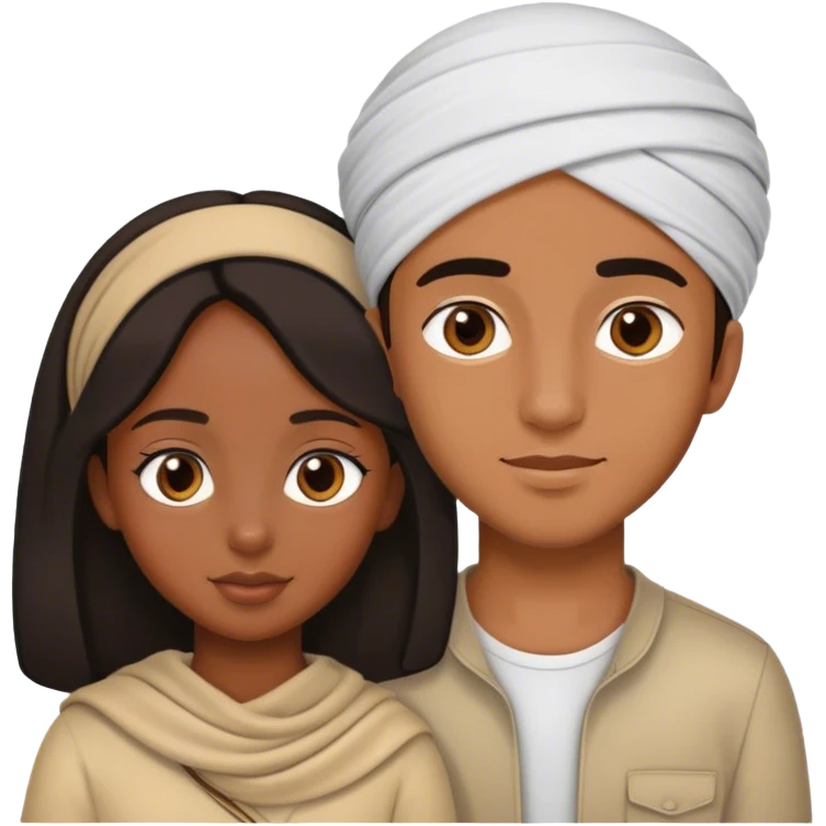 Black girl with Arabic boy besties emoji