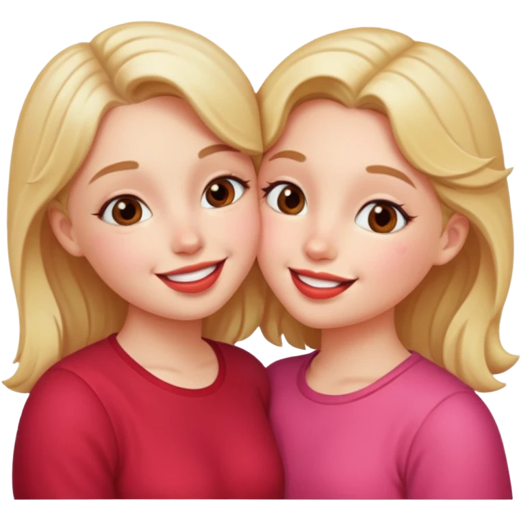 a girl kissing a girl emoji