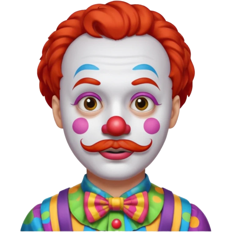 Clown short hair & mustache  emoji