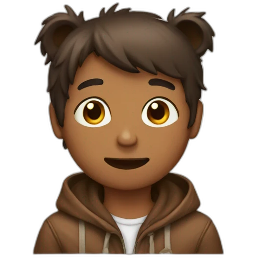 Boy with long bear emoji