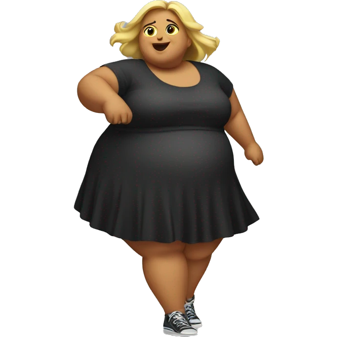 Fat girl dancing emoji