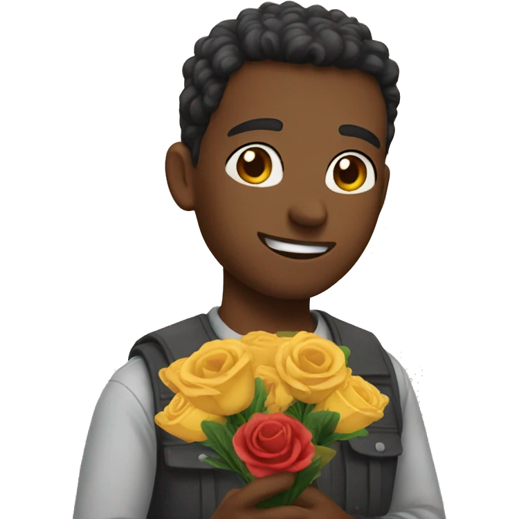 Boyfriend offering flowers  emoji