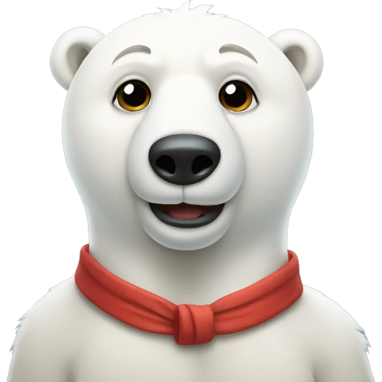 polar bear with a bow  emoji