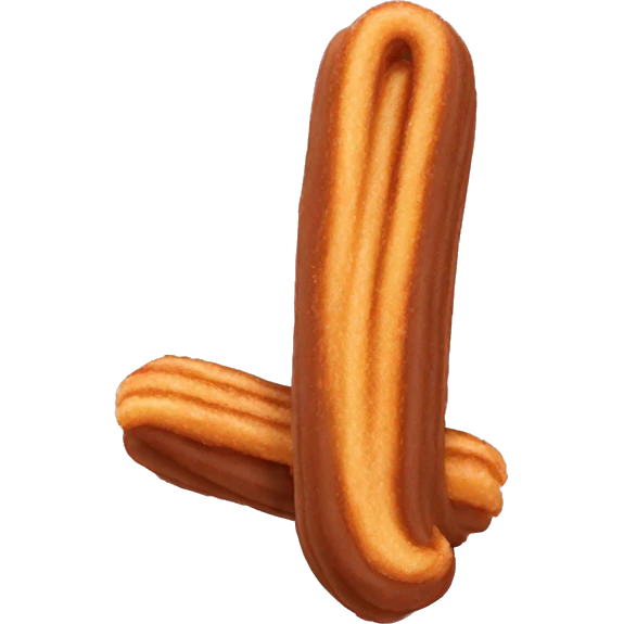 Churro with its tip dipped in chocolate emoji