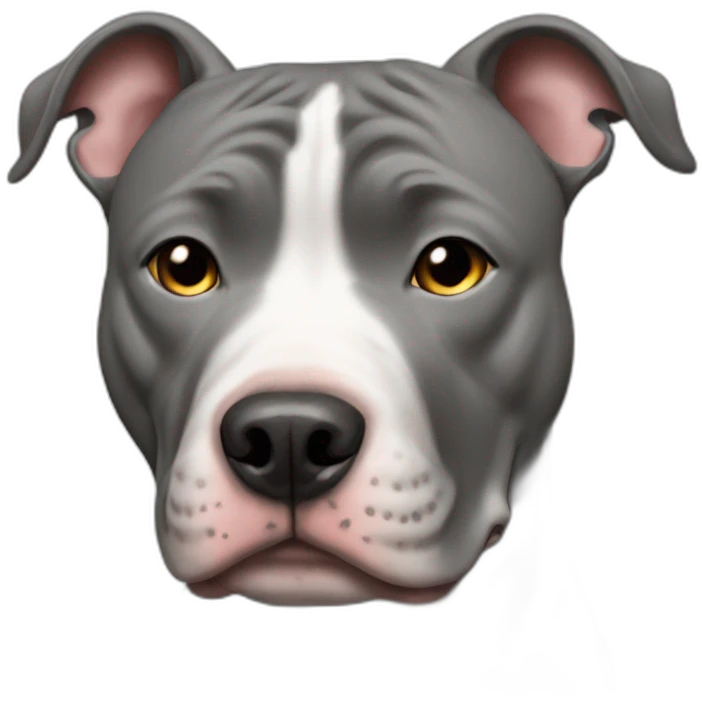 pitbull dog grey in love emoji