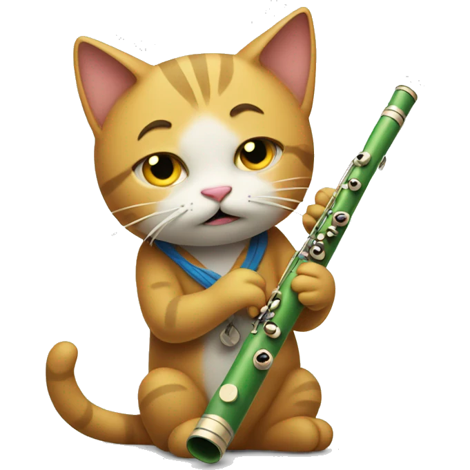sad cat playing flute emoji