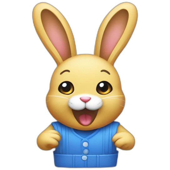 Lapin qui joue aux jeux video emoji