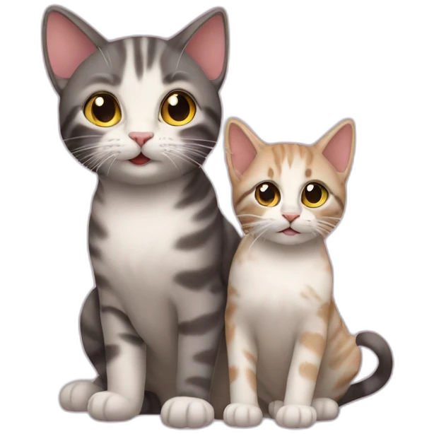 cat with kittens at a birthday party emoji