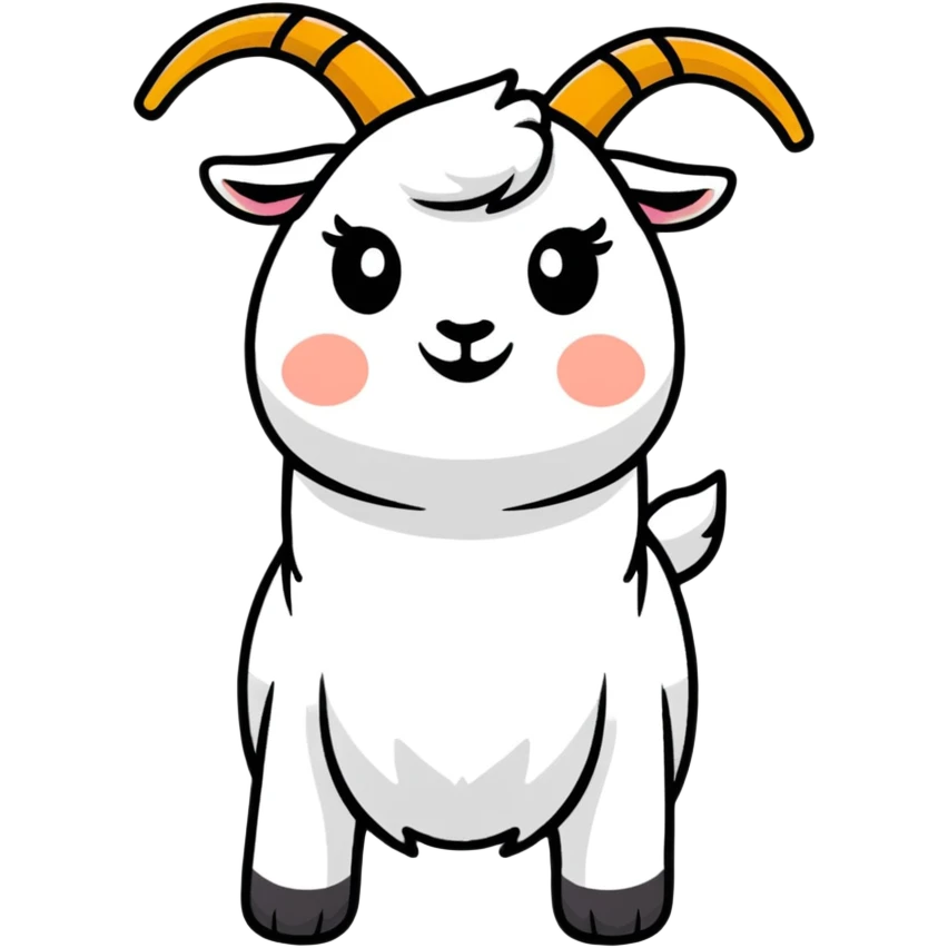 playful cartoon goat character in colorful style emoji