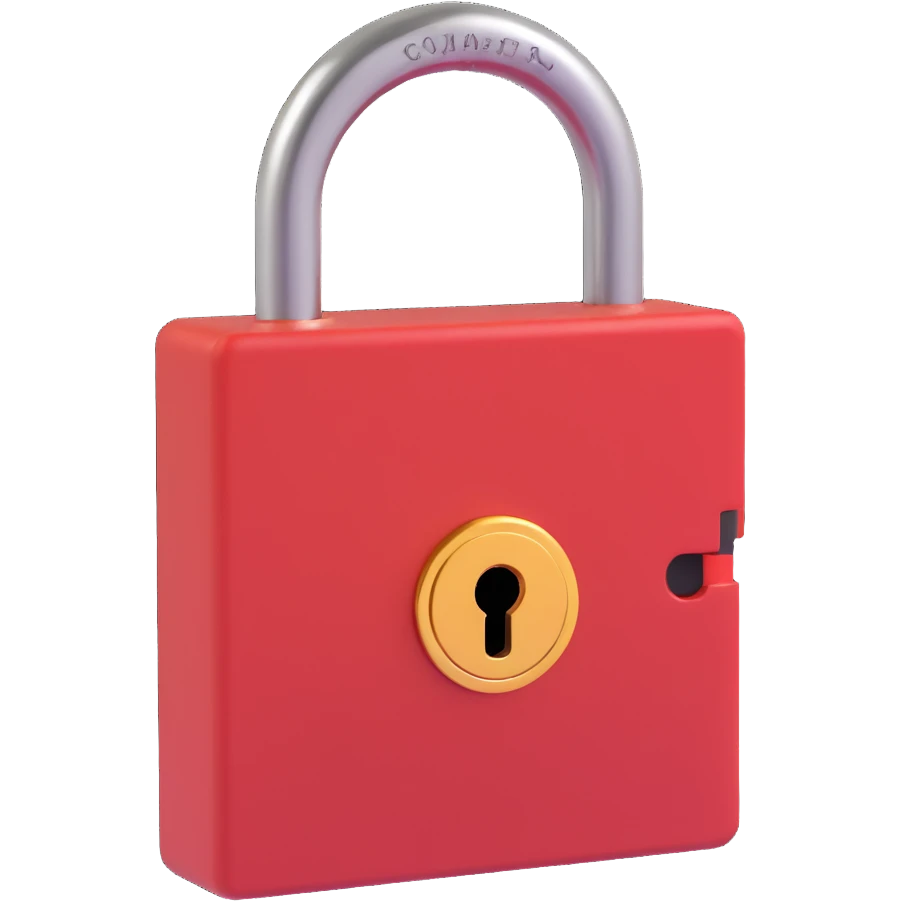 Closed padlock with a key inserted into it emoji