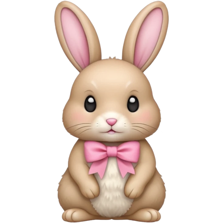 Beige rabbit with bow emoji