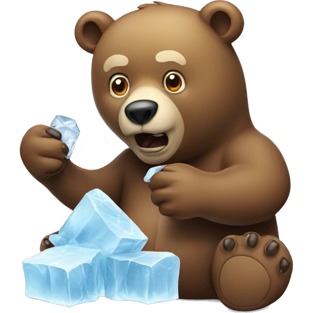 Bear eating ice emoji