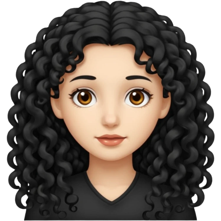 𝑅𝑎𝑔𝑎𝑧𝑧𝑎 𝑐𝑜𝑛 𝑐𝑎𝑝𝑒𝑙𝑙𝑖 𝑅𝑖𝑐𝑐𝑖 𝑛𝑒𝑟𝑖 𝑙𝑢𝑛𝑔ℎ𝑖 emoji