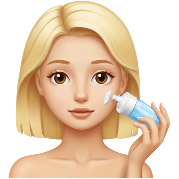 Blonde girl skin care routine  emoji