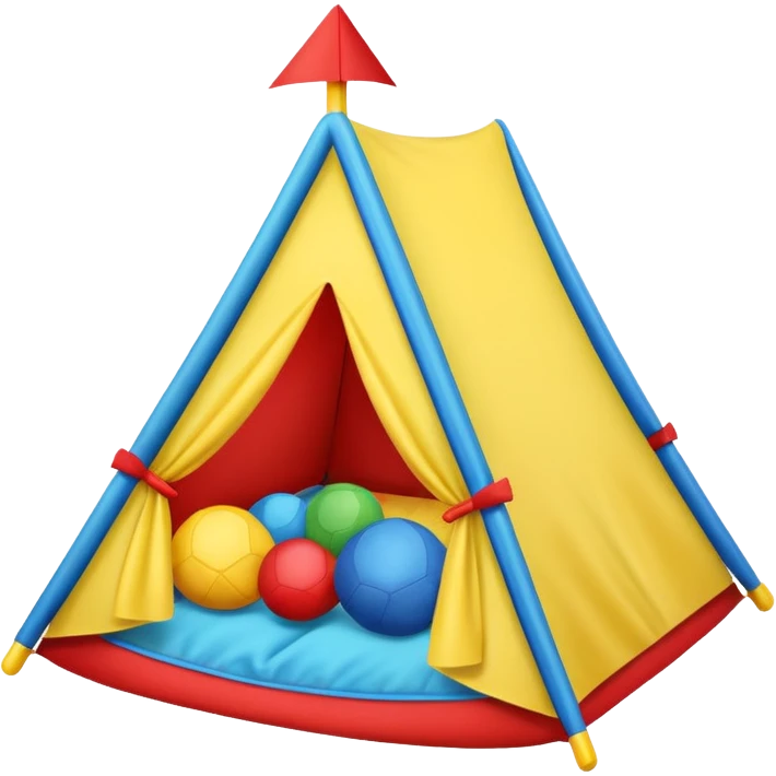 kids tent filled with toys emoji