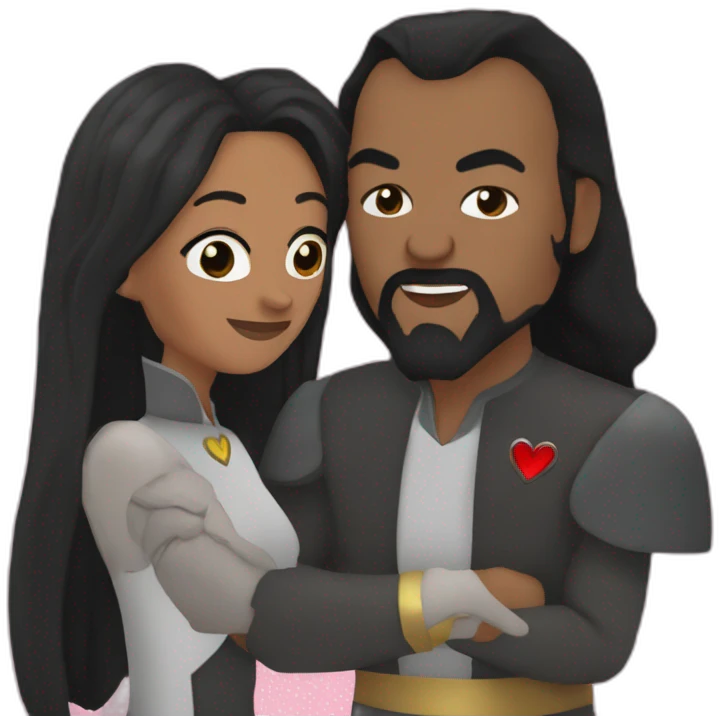 Klingon in love with Klingon emoji