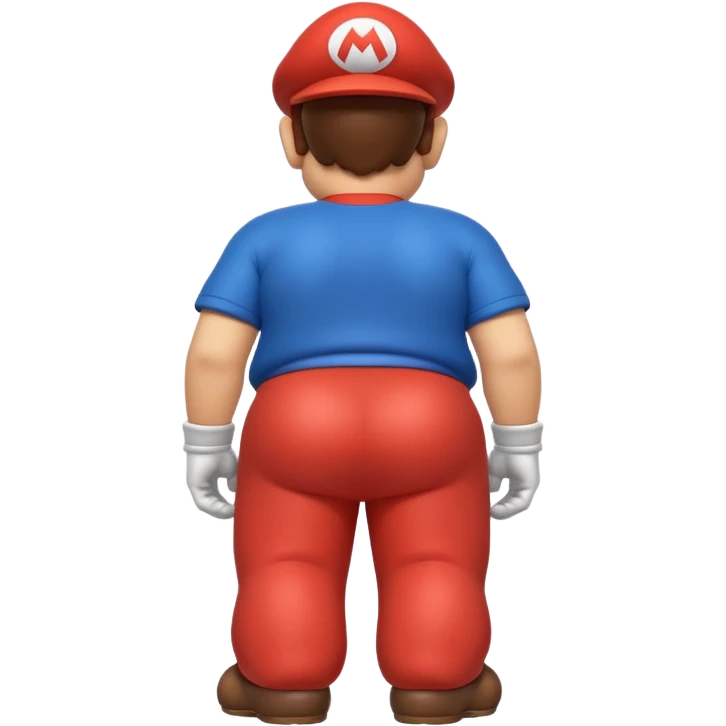 back view of super mario with huge massive buttcheeks  emoji