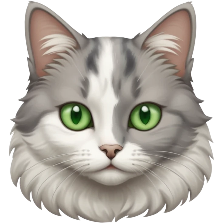 Gatita gris y blanca  emoji