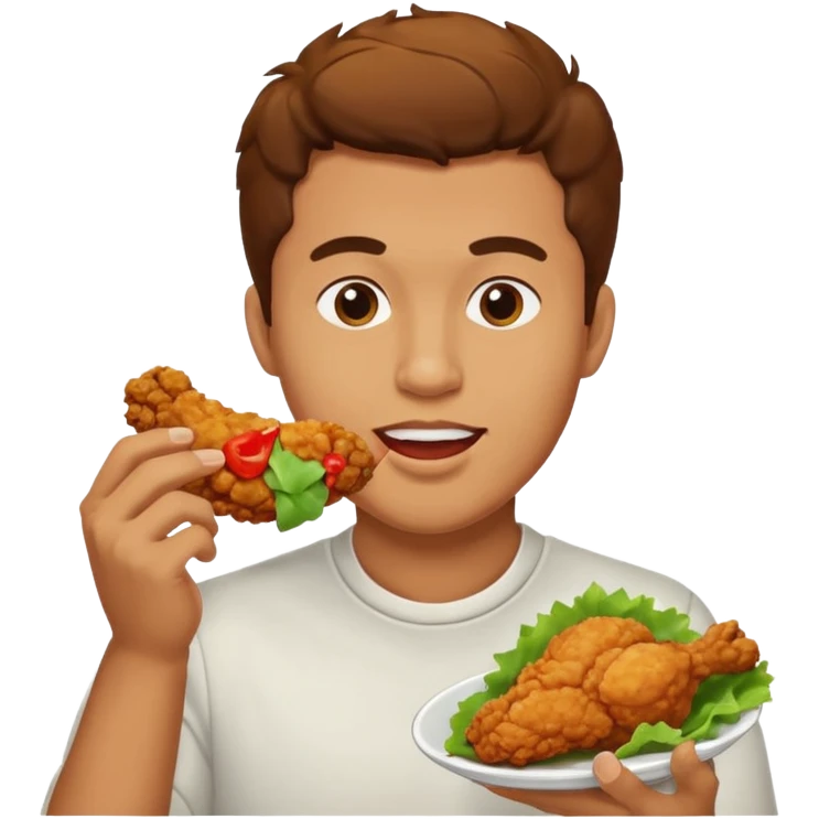man eating chicken emoji