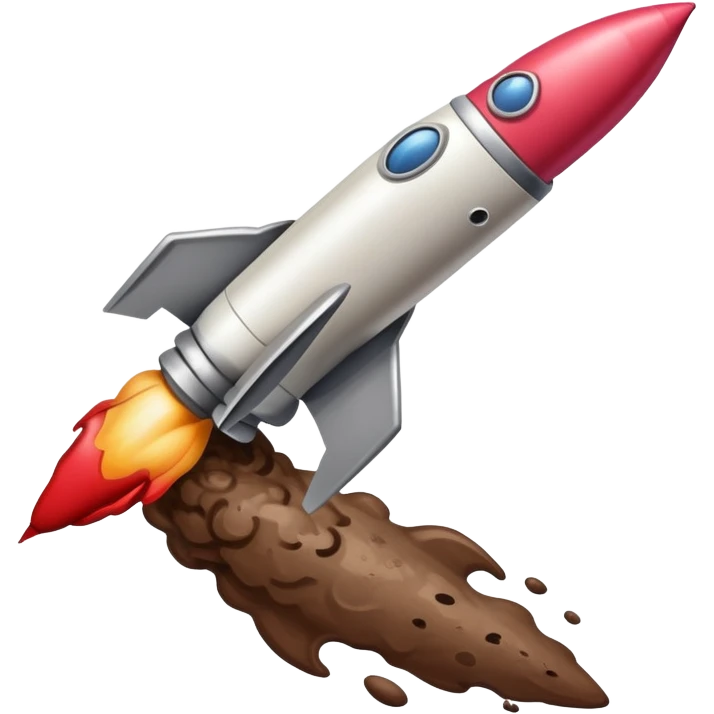 turd with lipstick sitting on a rocket heading to the moon emoji