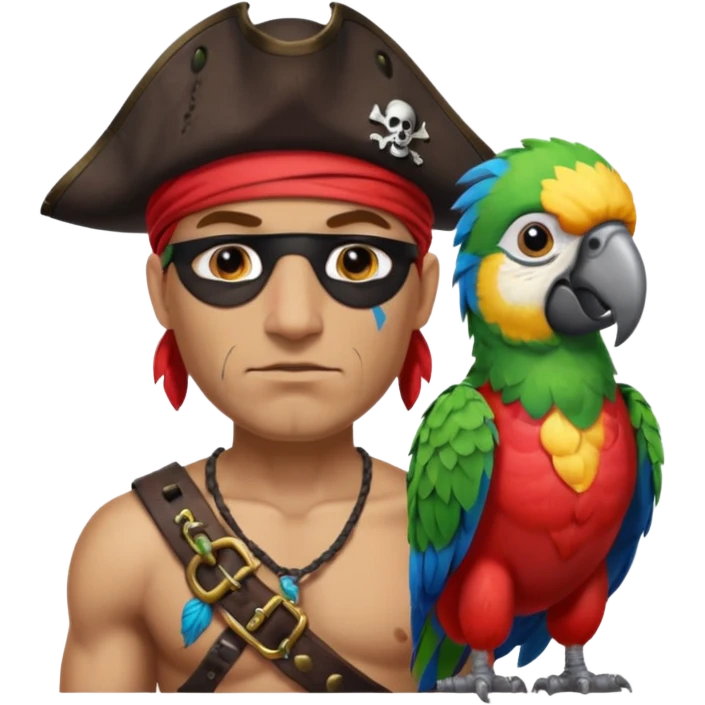 pirate and parrot emoji