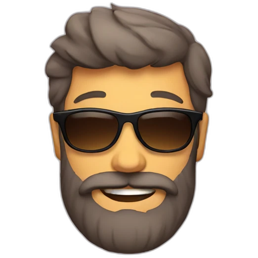 happy dad with beard and sunglasses emoji