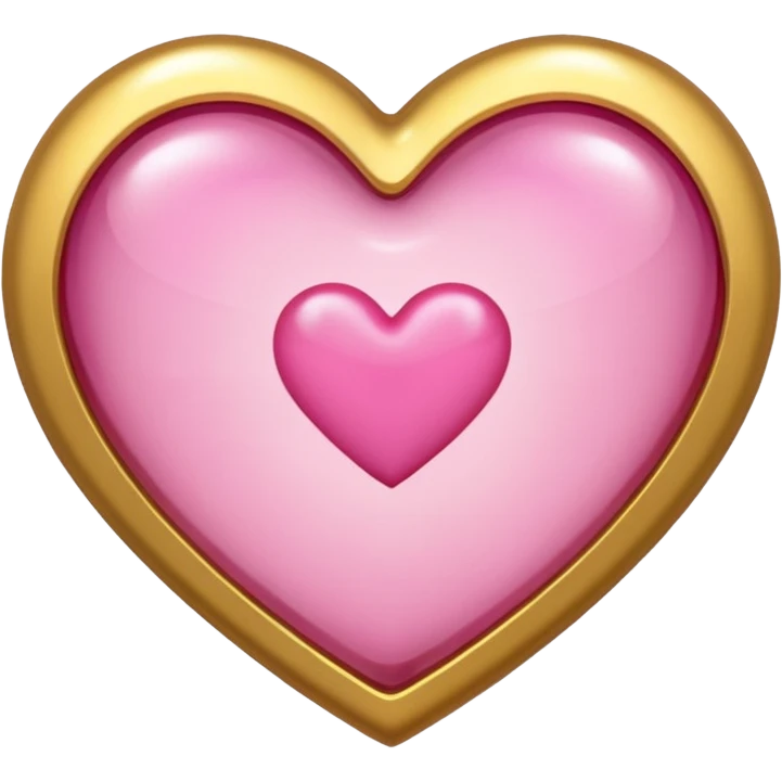 gold heart with one mini pink heart inside of it  emoji