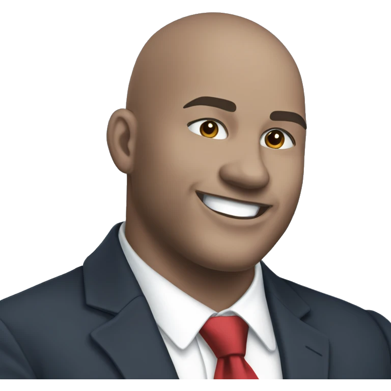 happy bald man in suit emoji