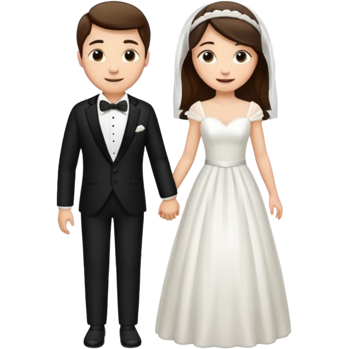 bride and groom in wedding emoji