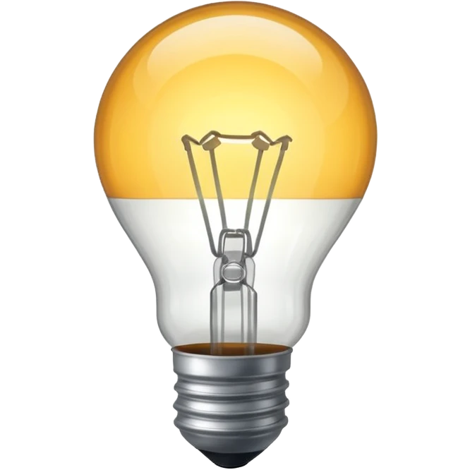 Lightbulb – Clear bulb glowing warmly emoji