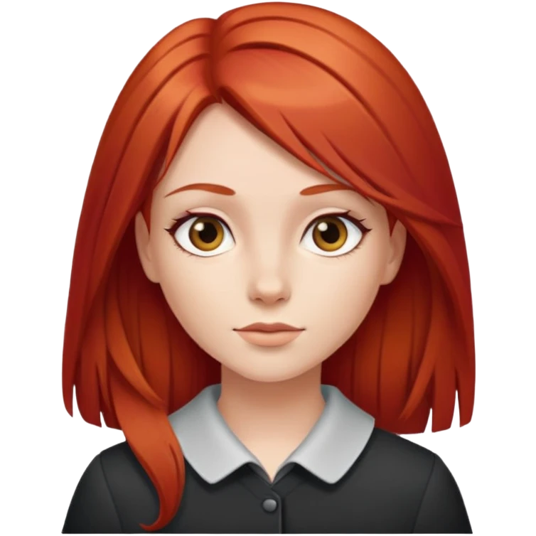 Chica con el pelo color rojo con el pelo largo y liso  emoji