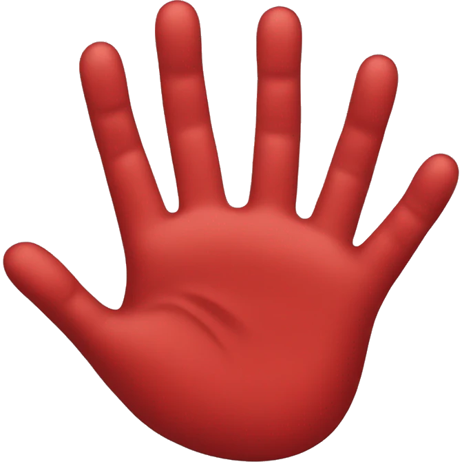 red and sticky hand emoji