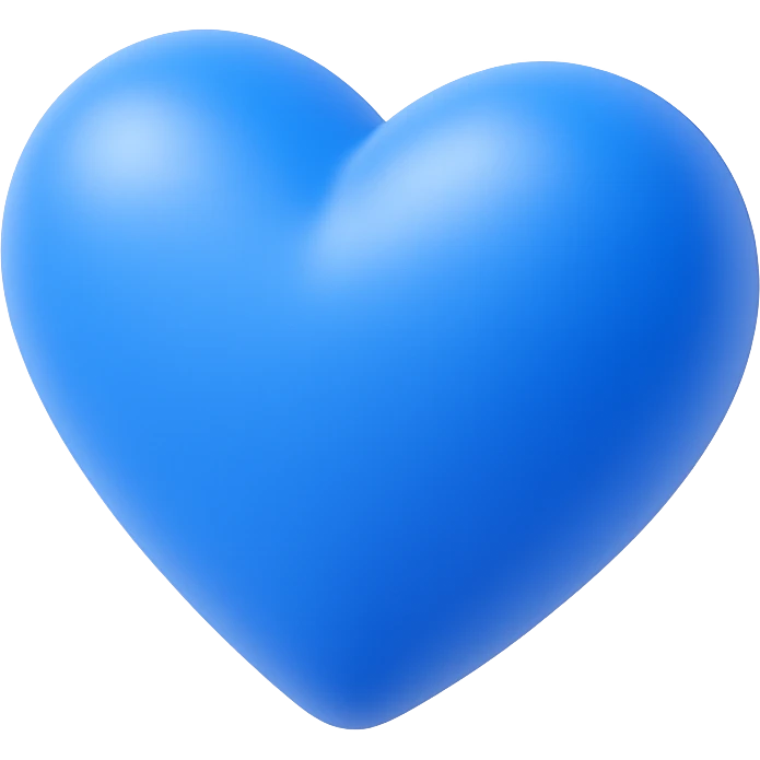 shiny and bold blue heart 3D emoji style emoji