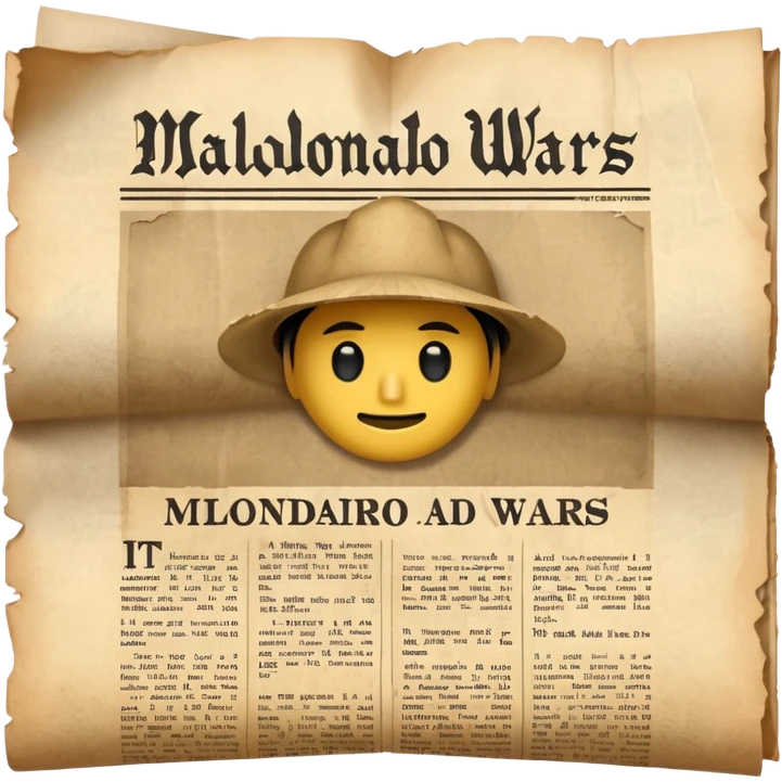 a newspaper that reads MALDONADO WARS emoji