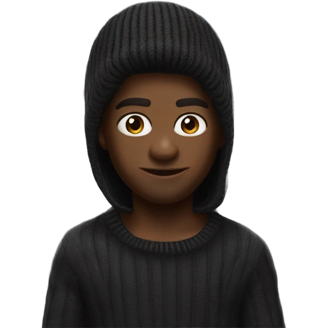 Black sweater on Spider- man emoji
