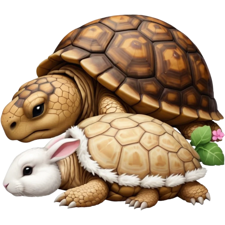Tortu qui dort et lapin qui mange emoji
