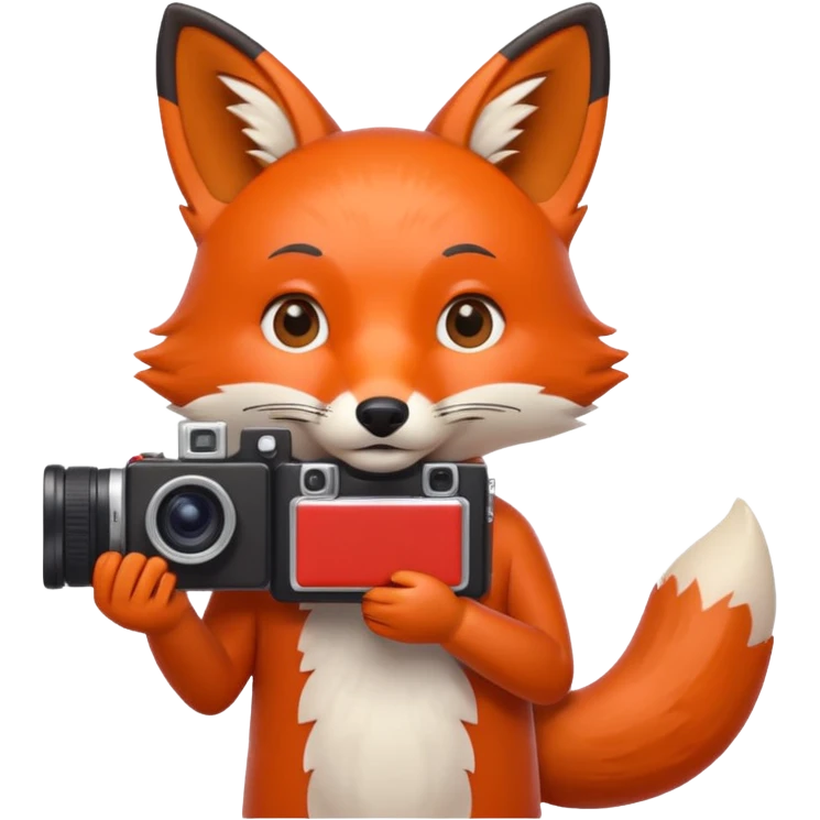 red fox white camera emoji