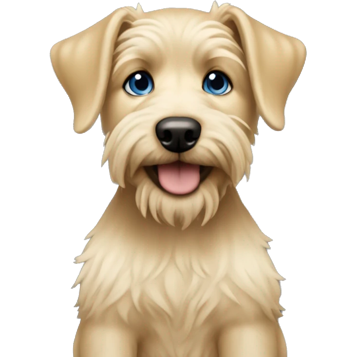 German jag terrier is a dog, the girl is holding it in her arms. The girl has blue eyes and light blonde hair emoji