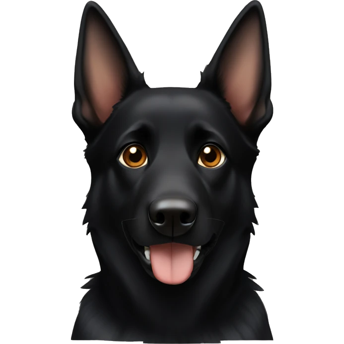 Black German shepherd with Brown eyes emoji