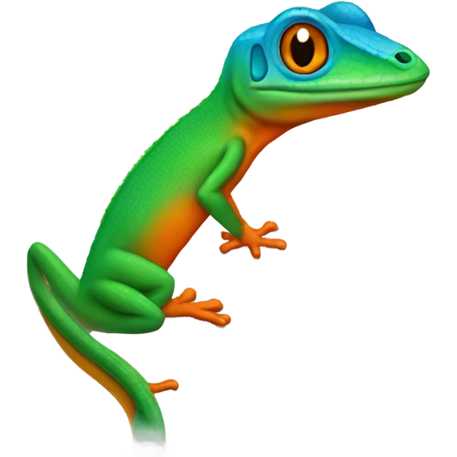 Anole lizard blue and green with orange neck emoji