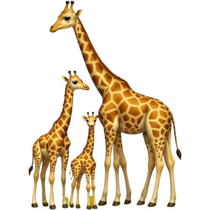High resolution giraffe with its baby emoji