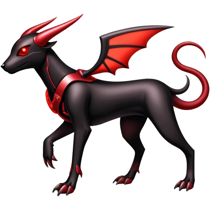 Shiny Gothic Exotic Futuristic Houndoom-Genesect-Pokémon-Fakémon-hybrid-creature emoji