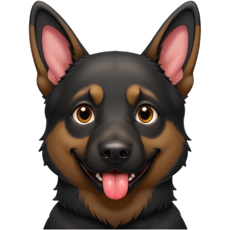 cartoon style dark German Shepherd dog withlonger tongue hanging out  emoji