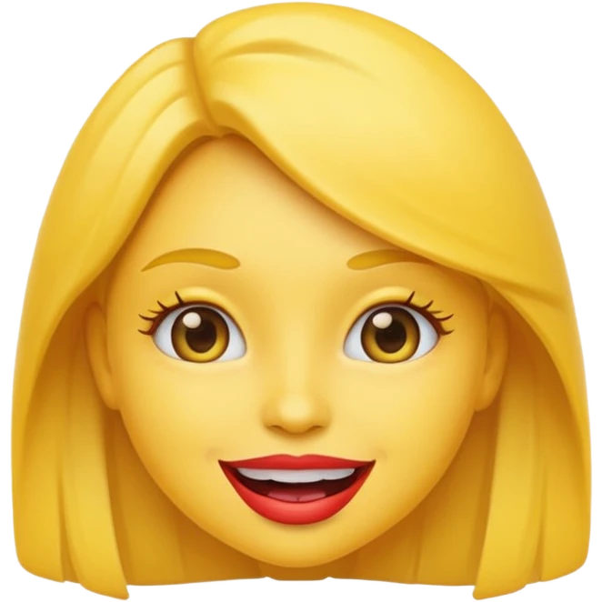 Yellow Girl emoji with big lips  emoji
