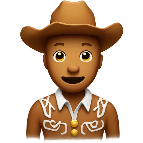 Gingerbread man wearing a cowboy hat  emoji